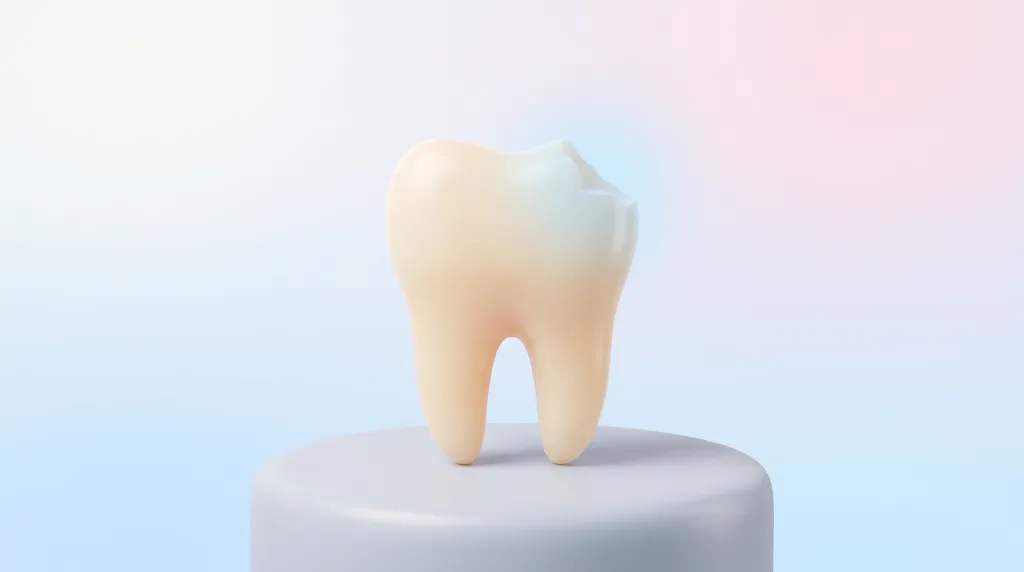 ภาพประกอบฟันที่แตกบิ่นซึ่งมักต้องบูรณะด้วยการครอบฟัน